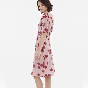 Tucker | The Market Dress knee length Pink Poppy Womens size XXS ruched sleeves